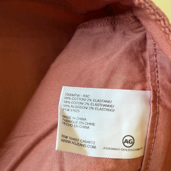 AG Adriano Goldschmied The Graduate Green Label Salmon Straight Pants 32 x 32 - Picture 6 of 9